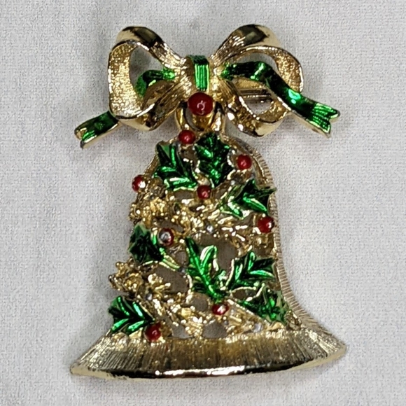 GERRYS  VINTAGE Holiday Bell Lapel Pin Brooch - Picture 8 of 8